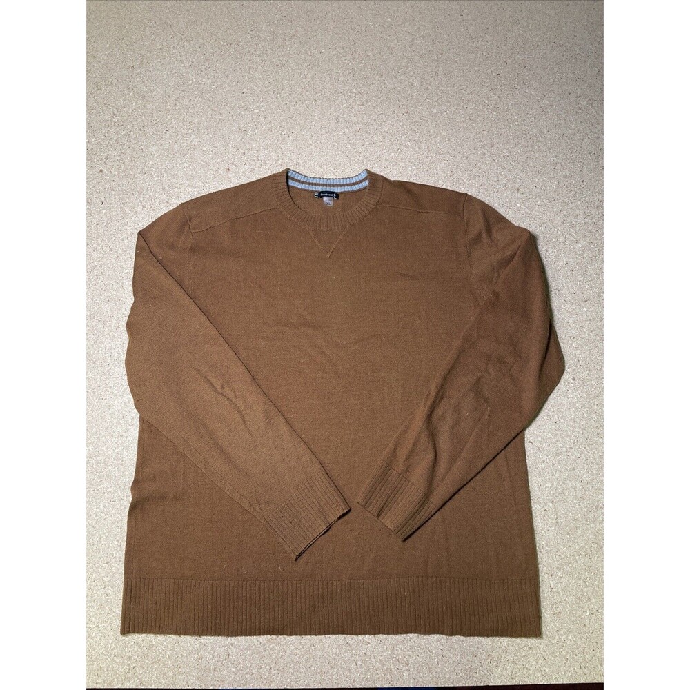 Smartwool Sweater Mens XL Orange Wool Blend Crew Neck Knit Pullover C1